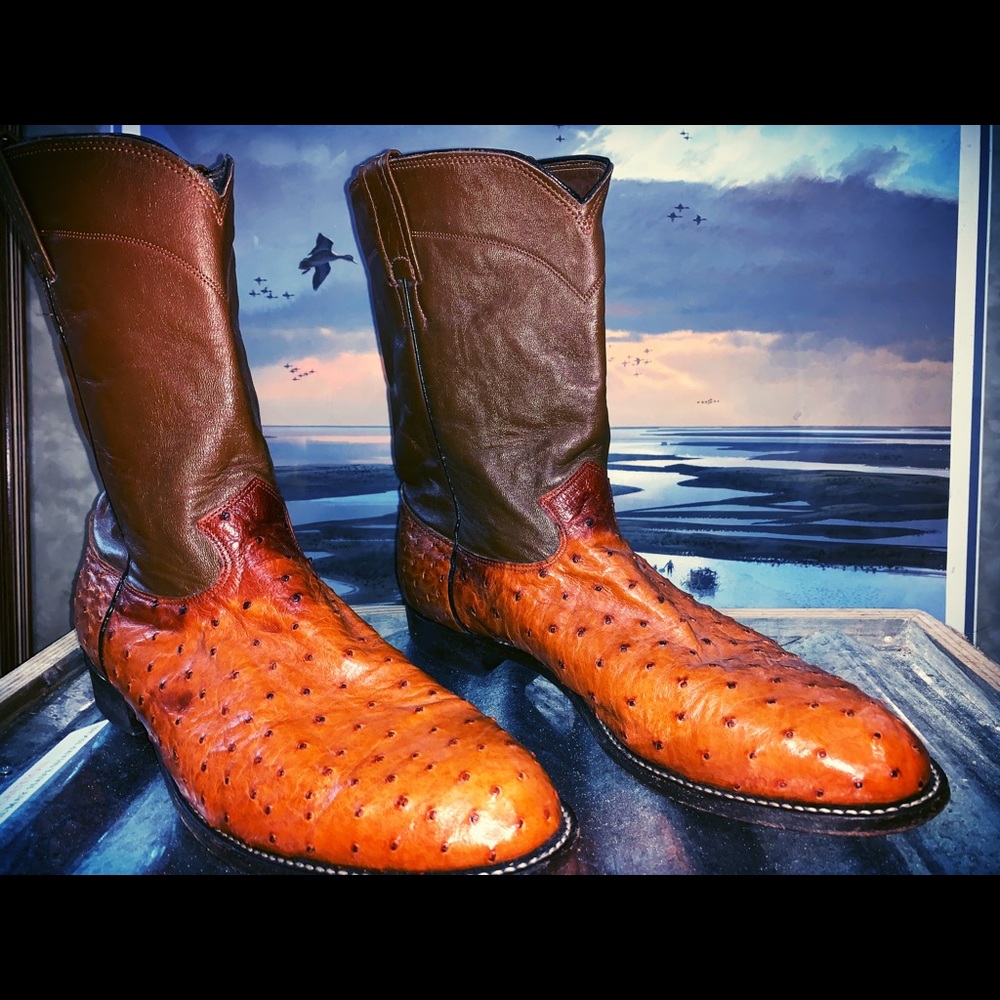 Larry Mahan Ostrich Skin Boots